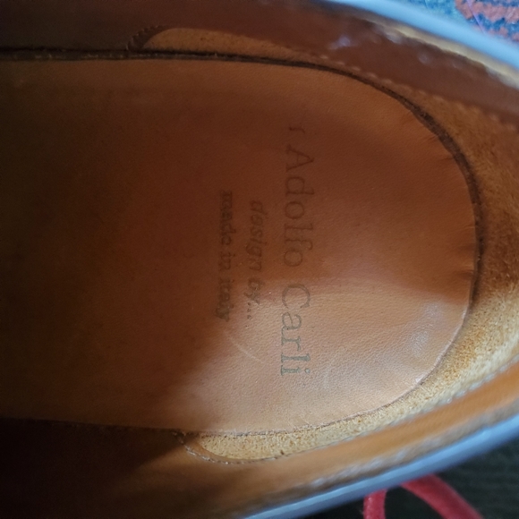 Adolfo Carli Light Gray Oxfords Sz 38 w/ Red-orange Laces - Picture 6 of 7